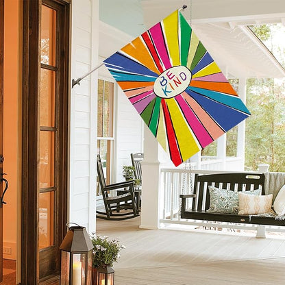 AVOIN colorlife Be Kind Rainbow Sunshine Pride Garden Flag Double Sided, LGBTQ+ Community Parade Yard Outdoor Decoration 28 x 40 Inch
