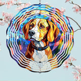 Beagle Dog Wind Spinners Outdoor Dog Memorial Gifts, 3D Metal Kinetic Hanging Garden Wind Spinner, Spinner Decor, Wind Sculptures for Outdoor & Indoor, Window, Yard Decor (Beagle 1)