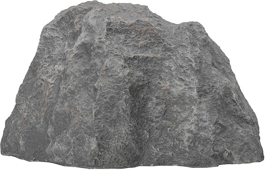 Gardenised Decorative Outdoor Weather-Resistant Artistic Artificial Faux Stone Rock, Garden Patio Granite Grey Fiberglass Stone, Charm Shaped