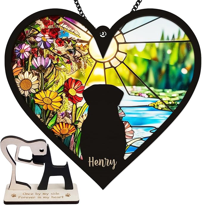 Personalized Dog Memorial Ornaments Pet Christmas Xmas Tree Ornament Window Car Hanging Sympathy Gift for Loss of Dogs, Pet Remembrance Keepsake Remembrance Gifts for Dog Lovers Outdoor Decor