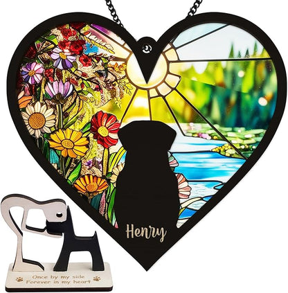 Personalized Dog Memorial Ornaments Pet Christmas Xmas Tree Ornament Window Car Hanging Sympathy Gift for Loss of Dogs, Pet Remembrance Keepsake Remembrance Gifts for Dog Lovers Outdoor Decor