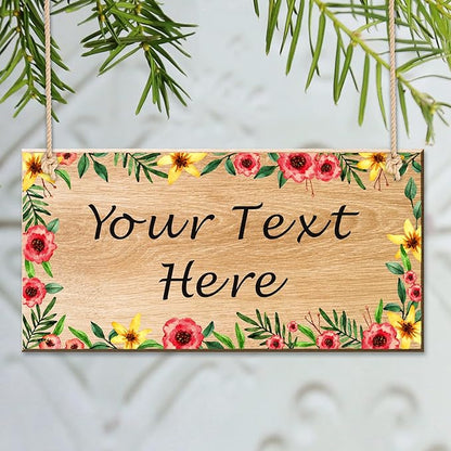 EDSG Personalized Signs Wooden Welcome Sign Custom Door Sign Personalized Plaque Yard Signs Garden Signs for Outside Hanging Wall Sign Home Decor(Design 3)