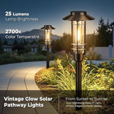 Ahaorigin 6 Pack Solar Pathway Lights Outdoor, Upgraded Bright Solar Powered Garden Light Outside, Waterproof Outdoor Lighting for Landscape Lawn Patio Yard Path Driveway Walkway Decor, Warm White