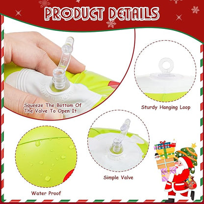 12 Pcs 7.5/9 Inch Large Christmas Inflatable Ball Outdoor Hanging Ornament Blow Up Xmas Inflatable Ornaments PVC Christmas Decoration Ball for Yard Lawns Porch Garden Front Door Holiday Decor
