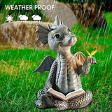 YWHWXB Garden Dragon Resin Sculpture,Lovely Outdoor Sculpture Ornaments,Garden Dragon Decor Statue for Home Patio Courtyard Lawn Decoration