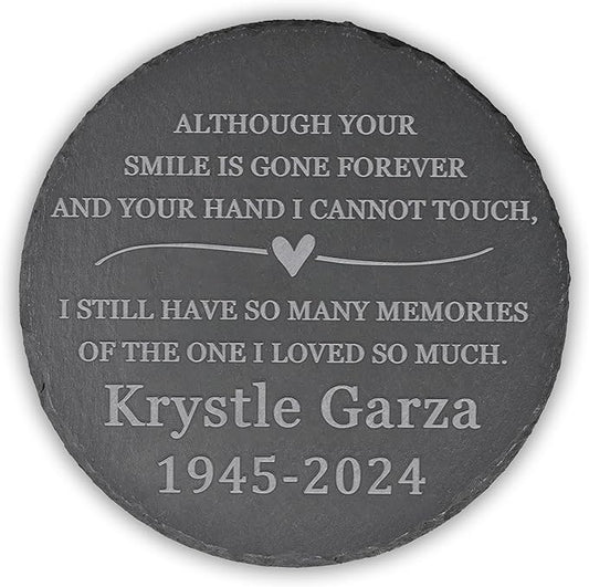 Memorial Garden Stone - Personalized Bereavement Gift for Loss of Loved One - Still Have So Many Memories - Round