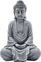 Goodeco 11.4" Meditating Buddha Statue Home Decor - Meditation Gifts for Room/Garden/Patio/Deck/Porch Yard Art Decoration, Zen Decor Buda Statues (Gray)