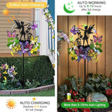 Solar Fairy Garden Decor, Silhouette Fairy with Butterflies Garden Stake,Waterproof for Outside,Walkway,Yard,Lawn,Patio