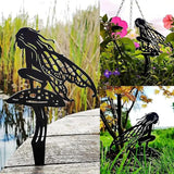 6-Piece Decorative Garden Stakes，Garden Decoration, Metal Flower Fairy，Fairy Garden Decor