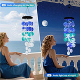 Mom Grandma Nana Gifts for Mothers Day Wind Chimes for Outside Garden, Birthday Gifts for Mom Grandma Handcrafted Capiz Shell Solar Wind Chimes Outdoor Memorial & Sympathy Gifts for Home Yard Decor