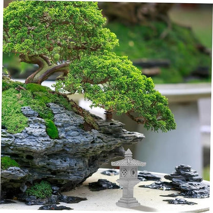 Miniature Pavilion Garden Statue Zen Garden Decor Tower Design for Outdoor and Indoor Use for Bonsai