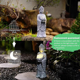 Solar Buddha Statue Outdoor – 14 Inch Tall Solar Outdoor Yard Zen Garden Decor - Ideal Gifts for Housewarming