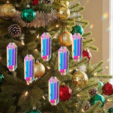HDCRYSTALGIFTS 6 Pack 3'' Crystal Sun Catchers, Rainbow Maker Hanging Crytals for Windows Sticks Prism Suncatchers for Garden Home Decor Glass Ornaments for Christmas Tree