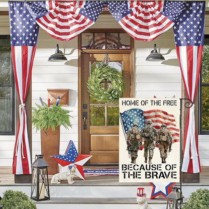 AVOIN colorlife Memorial Day Patriotic Garden Flag 12x18 Inch Double Sided Outside, USA Military Soldiers Veteran 4th of July Yard Outdoor Decoration