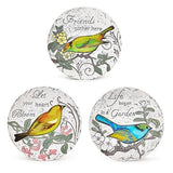 Sungmor 3PC Pretty Garden Stepping Stones, 9.5" Large Concrete Decorative Stones with Beautiful Pattern, Unique Outdoor Lawn Accents, Yard Walkway Flower Bed Wall Shelf Welcome Friends Decorations