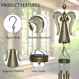 Solar Angel Wind Chimes Outdoor Decor - 36.6" Angels Wind Chime for Outside, Solar Angel Hanging Lights, Wind Chimes for Garden, Patio, Window and Porch