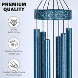 Vanquer Wind Chimes for Outside Deep Tone - 38'' Wind Chimes Outdoor Clearance, Deep Tone, Soothing, Windchimes Outdoors, Memorial, Sympathy Gift, Garden Patio Yard, Home Décor (38" Water Vein Blue)
