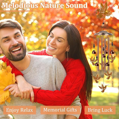 Hummingbird Gifts for Women - Hummingbird Wind Chimes for Outside, Mom Grandma Sister Christmas Mother's Day Birthday Houswarming Gifts, Memorial Wind Chimes for Outdoor Garden Patio Decor