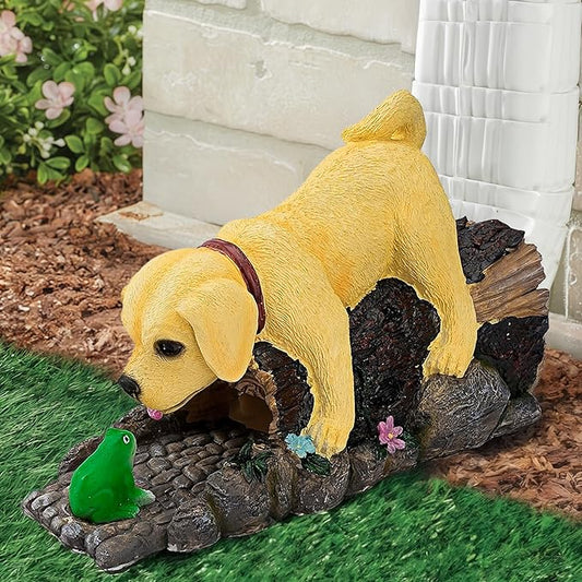 Real Dog Gutter Downspout Extender Statue, Garden Animal Decor Gutter Extension, Splash Block, Eco-Friendly Resin, Outdoor Decor Sculpture, Gutter Diverter Rain Perfect for 3"x4" Downspout