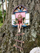 Fairy Angel Statue Garden Tree Decoration Resin Angel Figurine Wall Hanging Decor Outdoor Garden Decor for Lawn Yard Patio Windowsill Garden Gifts