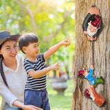 Teaeeno Garden Gnome Statue Set,Gnome Climbing Tree and Tree Stump Decor,Vivid Fairy Gnome Outdoor Sculpture,Whimsical Gnomes Miniature Figurines,Micro Gnome Landscape Figurine for Lawn Balcony Patio