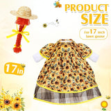 FuWeave Spring Goose Outfit Sunflower Lawn Porch Cement Goose Sunmer Clothes Skirts Hat Wig Forgarden Outdoor Patio Yard Statue Art Decor(Sunflower,17 Inch)