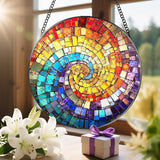 8'' Rainbow Spiral Suncatcher Ornament, Stained Glass Window Hanging, Sun Catchers for Windows Hanging Ornaments, Window Decor, Ideal Gift | Gifts for Art Lovers, Friends, Family