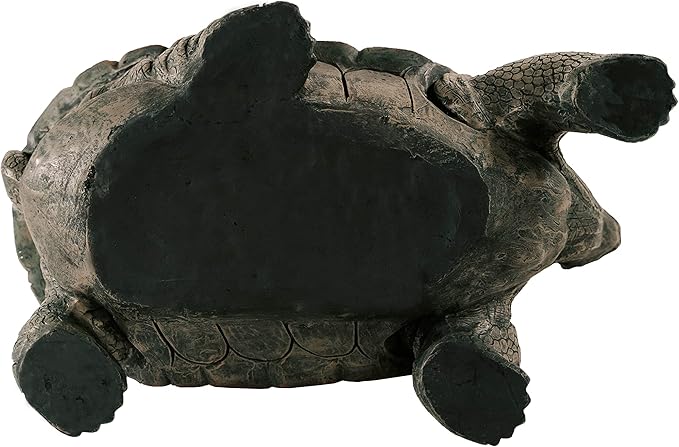 XBrand 28" L Brown and Black Concrete/MgO Walking Tortoise Statue, Indoor or Outdoor Décor, Garden Sculptures, Turtle Garden Statue