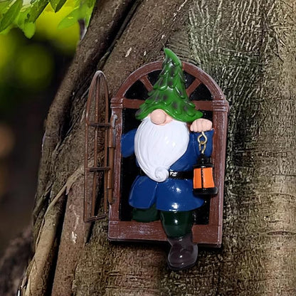 vomiceak Whimsical Fairy Garden Gnome Statue, Tree Faces Decor Outdoor -5.9 Inch, Funny Garden Tree Decoration,Ideal Patio Yard Lawn Porch Decoration