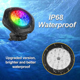 RGBW Pond Lights with Timer, 18 LED Underwater Submersible Fountain Lights Color Changing Landscape Spotlights Remote Control IP68 Waterproof for Fish Aquarium Tank Yard Garden Pool (Set of 6)