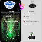 LanPool Floating Water Fountain with Underwater Lights, Powered Pump Outdoor, 2 Modes Sprinkler Waterfall Fountain for Inground Above Ground Pool, Pond-Blue-1PC