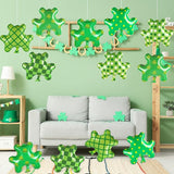 Wiooffen 12Pcs St. Patrick's Day Inflatables Large Shamrock Blow Up Balloons Lucky Clover Hanging Ornaments PVC Inflatable Ball Yard Lawn Decorations for St. Patrick's Party Outdoor Indoor Decor