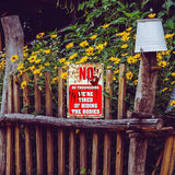 Funny No Trespassing Sign, Metal Warning Tin Signs, We Are Tired of Hiding the Bodies, Yard Sign Garage Farm Garden Wall Decor Sign Plaque Outdoor for Home Fence 8 X 12 Inches