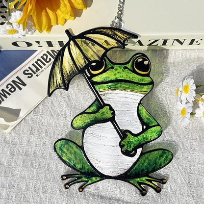 Frog Suncatcher, Stained Glass Frog Suncatcher Ornament, Frog Lovers Gift Ideas