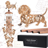 Dachshund Gifts Wind Chimes - Dog Decor Metal Windchimes Outdoors Decoration for Garden Patio Balcony Porch Christmas New Year Birthday Gift for Animal Lover Women Mother Father Grandma Wife