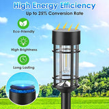 Mancra Solar Pathway Lights Outdoor, 8 Pack Metal Glass Solar Lights Outdoor Waterproof Auto On/Off Landscape Path Lighting Garden Decor for Yard Walkway Driveway, Cool White