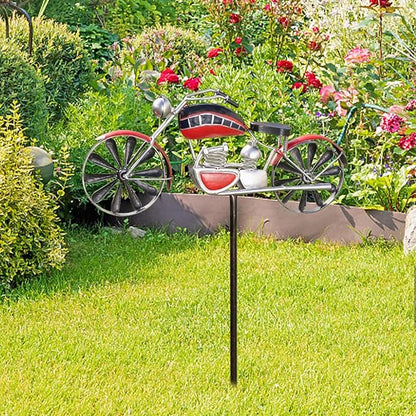 Vintage Motorcycle Metal Wind Spinner, Metal Windmill Garden Stake, Motorcycle Wind Sculptures, Kinetic Wind Spinners Outdoor, Wind Spinners for Yard and Garden Decor