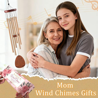 Mom Gifts Wind Chimes - Gifts for Mom from Daughter Son, Birthday Christmas Thanksgiving Mothers Day Love Reminder Present Idea, Wind Chimes for Outside Garden Decor