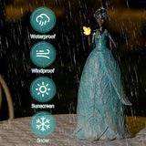VChymm Solar Fairy Statue Collection Home Decoration 12.9 in - Leaf Angel Girls Resin Home Garden Decor for Outside or Inside Rustic Fairy Garden Outdoor Yard Figurines Gifts for Women