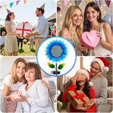Solar Stake Lights - Blue Sunflower Decorative LED Pathway Lights, Waterproof Outdoor Solar Lights for Yard, Lawn, Patio, Walkway, Unique Birthday Gift, Housewarming Gift for Mom, Grandma, Women
