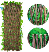 GLANT Expandable Fence Privacy Screen for Balcony Patio Outdoor,Decorative Faux Ivy Fencing Panel,Artificial Hedges (Single Sided Leaves) (1, Blue Flowers)