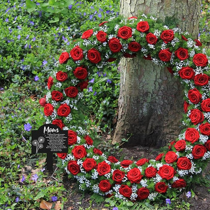 Roowest Cemetery Grave Decorations Acrylic Memorial Stakes Grave Stake Markers Sympathy Garden Plaque Waterproof Remembrance Sympathy Gift for Cemetery Graveside Outdoors Yard(Mom)