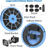 AISITIN 3.5W Solar Bird Bath Fountain with Built-in 1800mAh Battery, Solar Water Pump with 8 Nozzles, Solar Powered Fountain for Garden, Birdbath, Pond, and Outdoor Decor