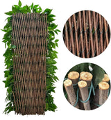 Expandable Fence Privacy Screen for Balcony Patio Outdoor,Decorative Faux Ivy Fencing Panel,Artificial Hedges (Single Sided Leaves)