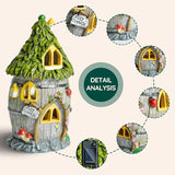 Fairy Garden House with Solar Light, Outdoor Figurine Lights Garden Statues,Yard Decorations Outdoor Fairy Garden Accessories,Decor Gifts for Mom Women,12 Inches, Huge Fairyland House