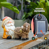 Solar Garden Gnome Statue with Highland Cow – Mushroom Hat with LED Lights, Funny Yard Decor for Outdoor Lawn, Patio, Porch or Pathway