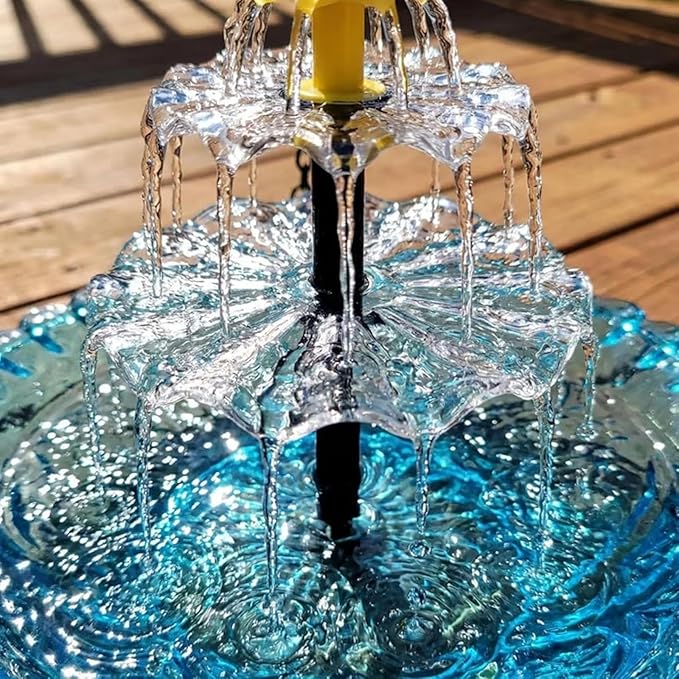 Solar Powered Hanging Bird Bath Fountain, Hanging Bird Bath Fountains Solar Power, Solar Cascade Hanging Birdbath, Tiered Cascade Solar Water Fountains (B Pink)