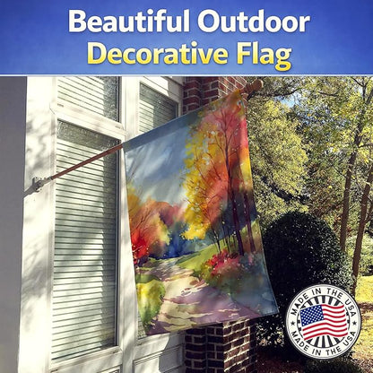 Caroline's Treasures North Carolina Dogwoods in Watercolor House Flag Large Porch Sleeve Pole Decorative Outside Yard Banner Artwork Wall Hanging, Polyester, House Size, Multicolor