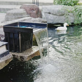 NFESOLAR Pond Waterfall Spillway Kit, Includes Waterfall Box, Filter Media, 1200GPH Water Pump and 10 FT Corrugated Tubing, for Ponds and Streams up to 3,000 Gallons N4332