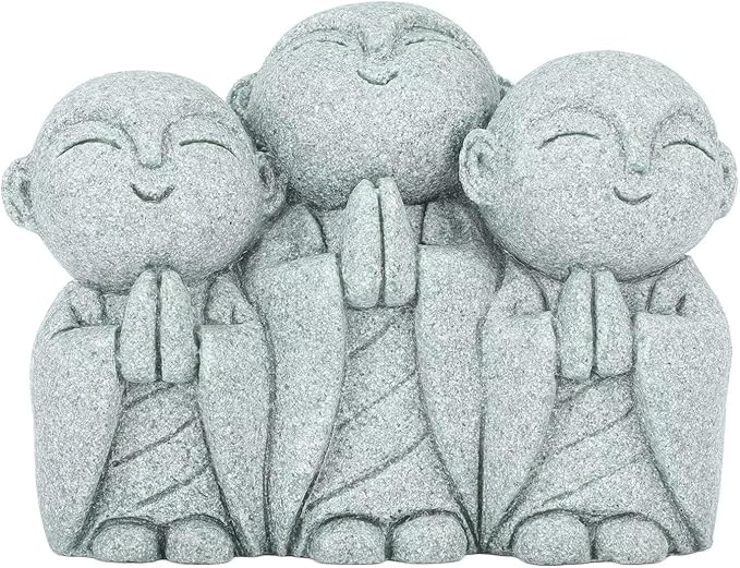 Buddha Statue Green Sandstone Zen Decor Feng Shui Decor for Home Fish Tank Aquarium Garden (Style 2)